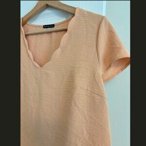 Peach Short-sleeved Blouse